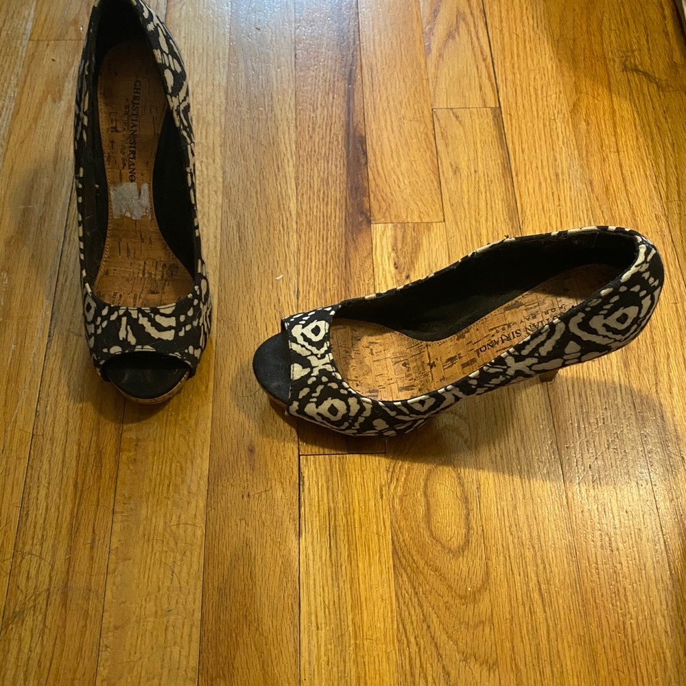 Christian Siriano open toe heels